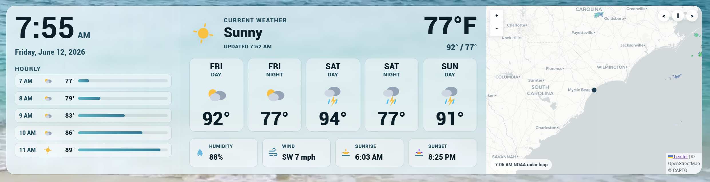 WeatherWise Home Assistant card preview